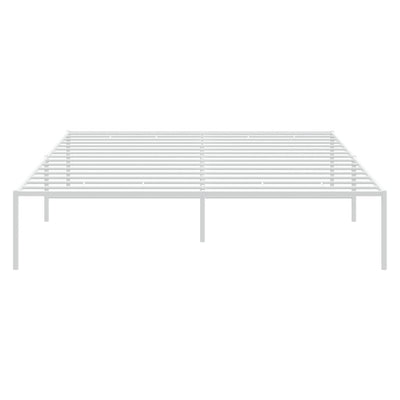 Metal Bed Frame White 153x203 cm Queen