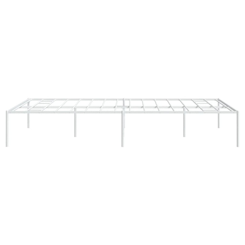 Metal Bed Frame White 153x203 cm Queen