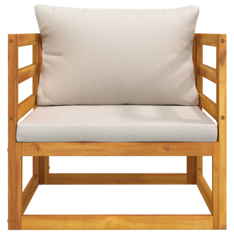 Garden Chair with Light Grey Cushions Solid Wood Acacia