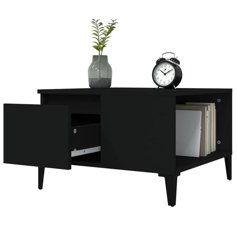 Coffee Table Black 55x55x36.5 cm Engineered Wood