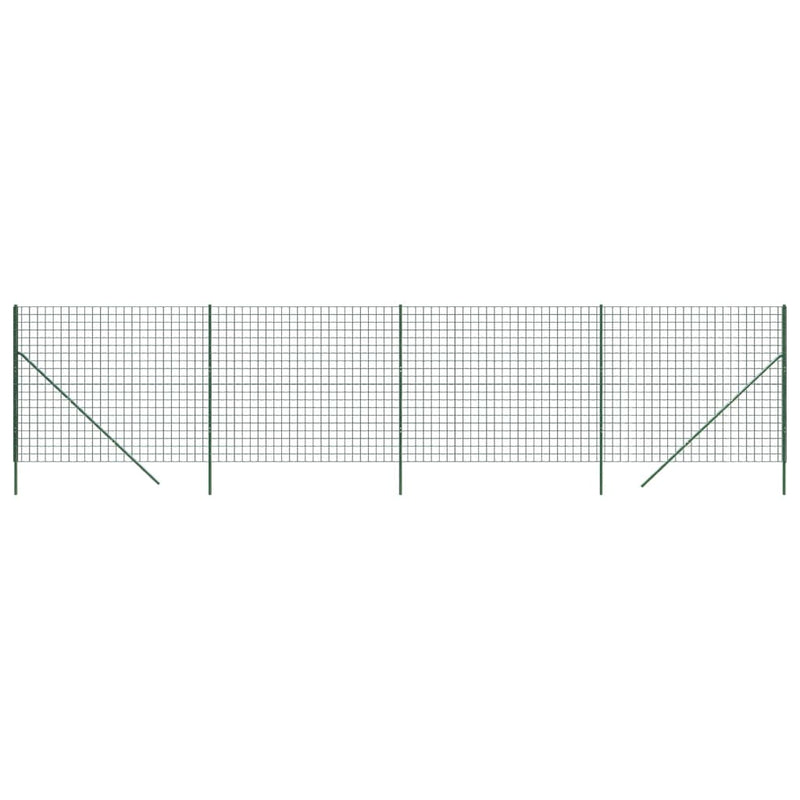 Wire Mesh Fence Green 1.6x10 m Galvanised Steel