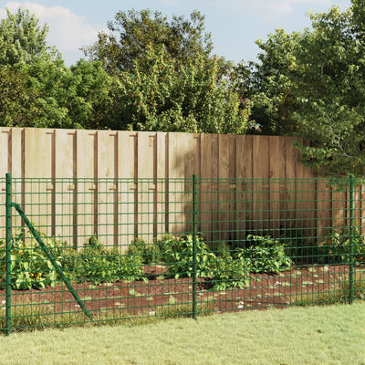 Wire Mesh Fence with Spike Anchors Green 1.1x25 m