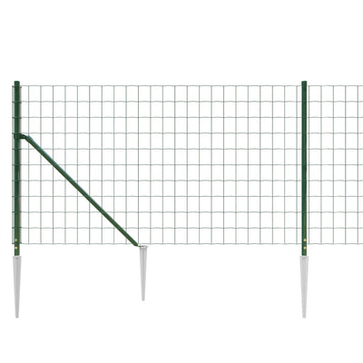 Wire Mesh Fence with Spike Anchors Green 1x25 m