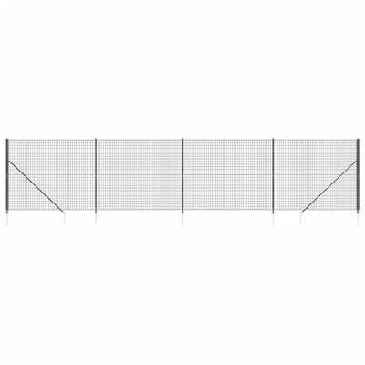 Wire Mesh Fence with Spike Anchors Anthracite 1.6x10 m
