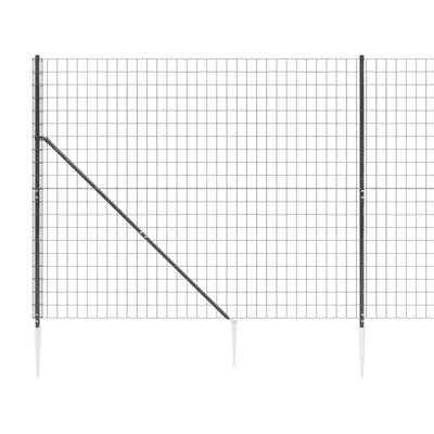 Wire Mesh Fence with Spike Anchors Anthracite 1.6x25 m