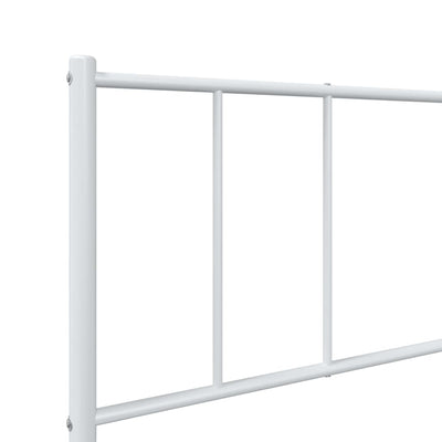 Metal Bed Frame with Headboard White 107x203 cm King Single Size