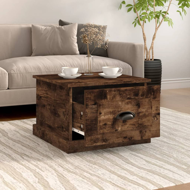 Coffee Table Smoked Oak 50x50x35 cm Engineered Wood