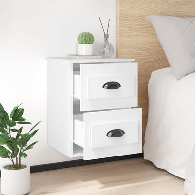 Wall-mounted Bedside Cabinets 2 pcs High Gloss White 41.5x36x53cm