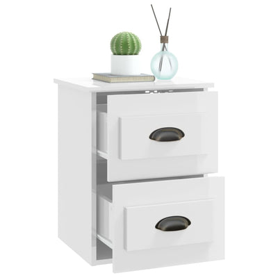 Wall-mounted Bedside Cabinets 2 pcs High Gloss White 41.5x36x53cm