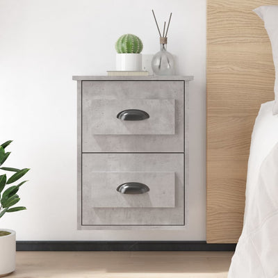 Wall-mounted Bedside Cabinets 2 pcs Concrete Grey 41.5x36x53cm