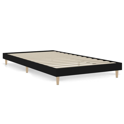 Bed Frame Black 92x187 cm Single Bed Size Engineered Wood