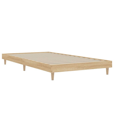 Bed Frame Sonoma Oak 92x187 cm Single Bed Size Engineered Wood