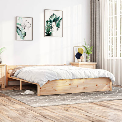 Bed Frame 183x203 cm King Size Solid Wood
