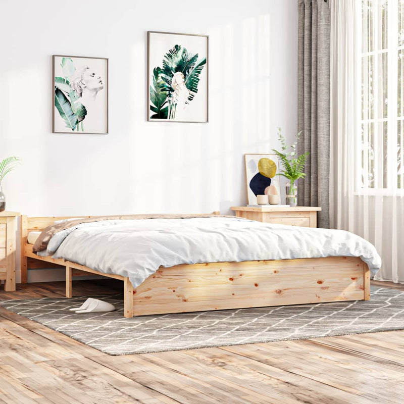 Bed Frame 183x203 cm King Size Solid Wood