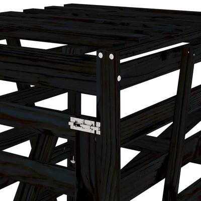Wheelie Bin Storage Black 84x90x128.5 cm Solid Wood Pine