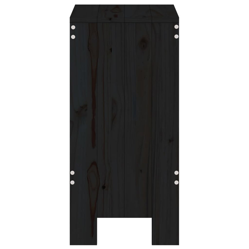 Bar Stools 2 pcs Black 40x36x75 cm Solid Wood Pine