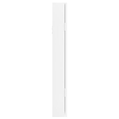 Mirror Jewellery Cabinet Wall Mounted White 30x8.5x67 cm