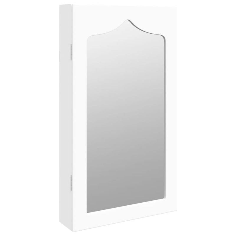 Mirror Jewellery Cabinet Wall Mounted White 37.5x10x67 cm