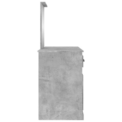 Dressing Table with Mirror Concrete Grey 130x50x132.5 cm