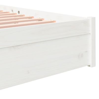 Bed Frame White 153x203 cm Queen Solid Wood Pine
