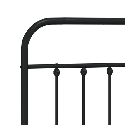 Metal Bed Frame with Headboard Black 153x203 cm Queen Size