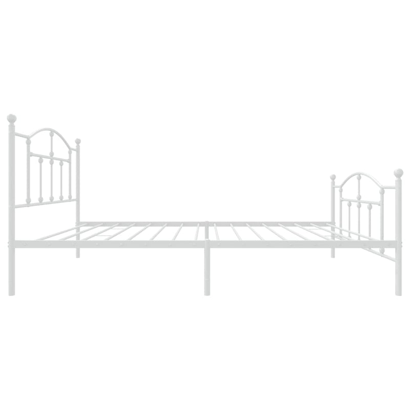 Metal Bed Frame with Headboard and Footboard White 107x203 cm King Single