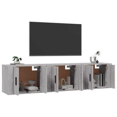 Wall-mounted TV Cabinets 3 pcs Grey Sonoma 57x34.5x40 cm