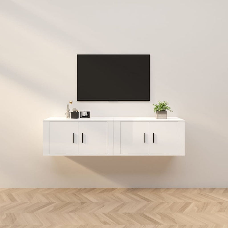 Wall-mounted TV Cabinets 2 pcs High Gloss White 80x34.5x40 cm
