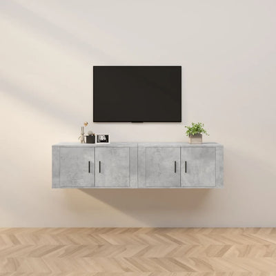 Wall-mounted TV Cabinets 2 pcs Concrete Grey 80x34.5x40 cm