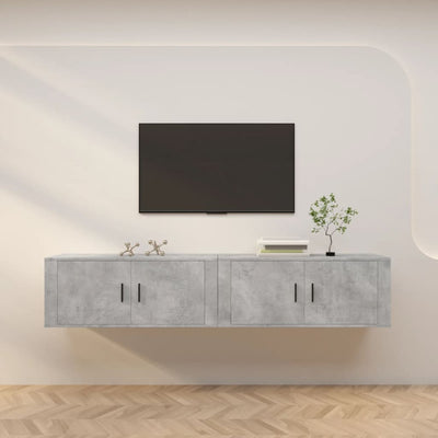 Wall-mounted TV Cabinets 2 pcs Concrete Grey 100x34.5x40 cm
