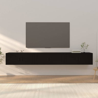 Wall-mounted TV Cabinets 3 pcs Black 100x34.5x40 cm