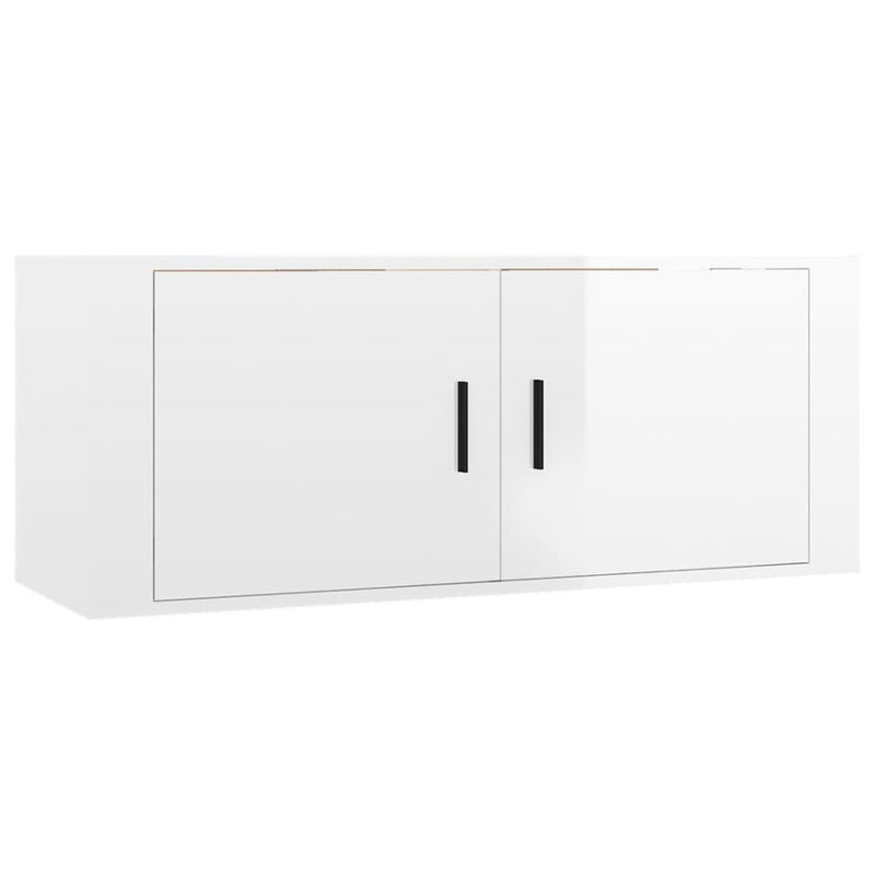 Wall-mounted TV Cabinets 3 pcs High Gloss White 100x34.5x40 cm