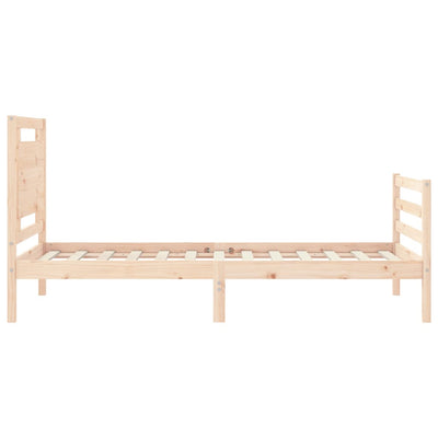 Bed Frame with Headboard 92x187 cm Single Solid Wood