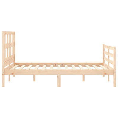Bed Frame with Headboard 137x187 cm Double Solid Wood