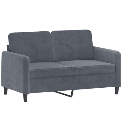 2-Seater Sofa with Throw Pillows Dark Grey 120 cm Velvet