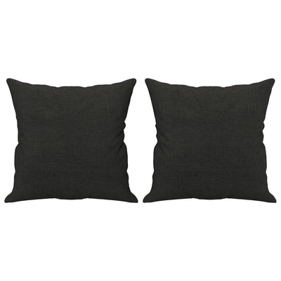 3-Seater Sofa with Throw Pillows Black 180 cm Fabric