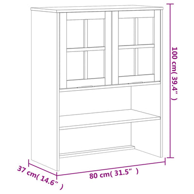 Top for Highboard with Glass Doors FLAM Solid Wood Pine