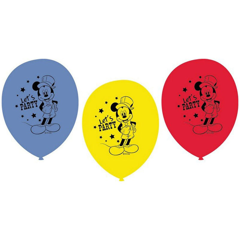 Disney Mickey Mouse Carnival Printed Latex Balloons 6 Pack