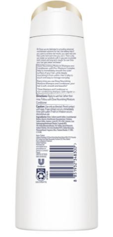 Dove 320mL Shampoo Nourishing Moisture For Normal To Dry Hair