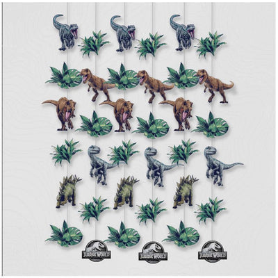 Dinosaur Jurassic Into The Wild Hanging String Decorations 6 Pack
