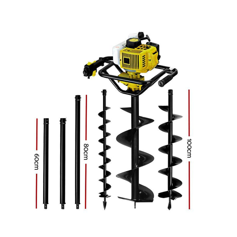 Giantz Post Hole Digger 92CC Petrol Auger Diggers Drill Borer Fence Earth Power Payday Deals