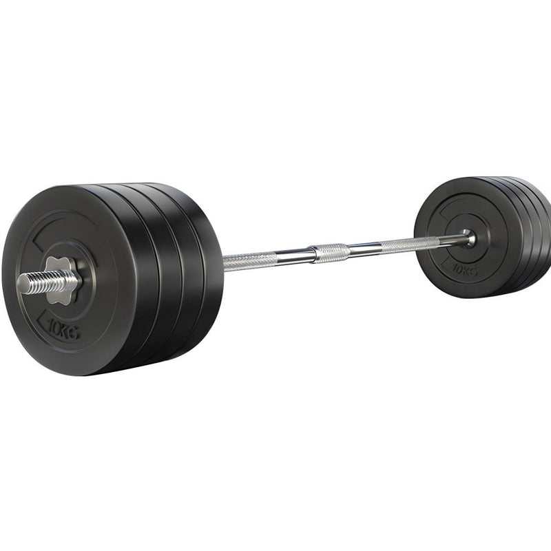 88KG Barbell Weight Set Plates Bar Bench Press Fitness Exercise Home Gym 168cm Payday Deals