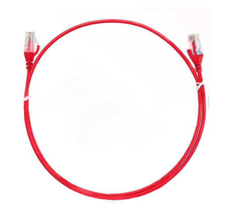 8WARE CAT6 Ultra Thin Slim Cable 0.5m / 50cm - Red Color Premium RJ45 Ethernet Network LAN UTP Patch Cord 26AWG Payday Deals