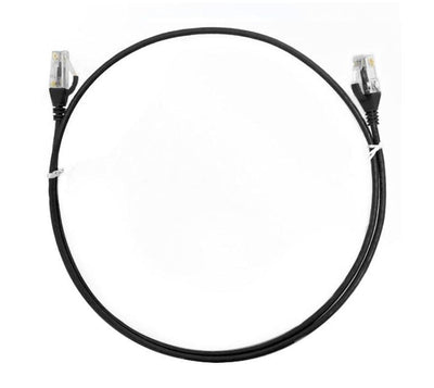 8WARE CAT6 Ultra Thin Slim Cable 3m / 300cm - Black Color Premium RJ45 Ethernet Network LAN UTP Patch Cord 26AWG for Data Only, not PoE