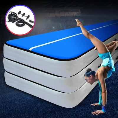 Everfit 8X2X0.3M Airtrack Inflatable Air Track Tumbling Floor Mat with Pump Home Gymnastics Gym