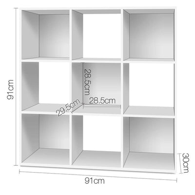 9 Cube Display Storage Shelf White