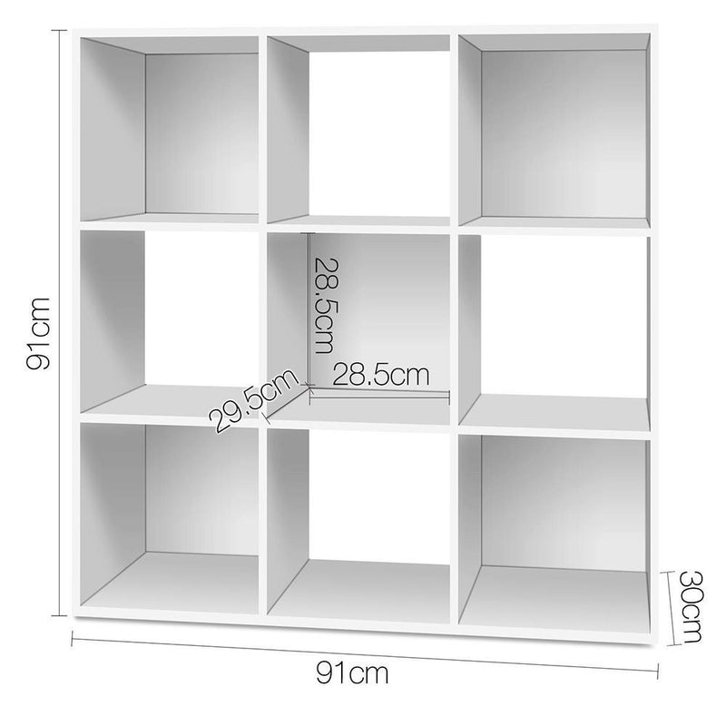 9 Cube Display Storage Shelf White