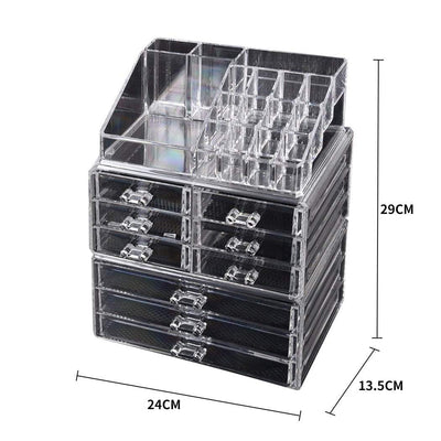 9 Drawer Clear Acrylic Cosmetic Makeup Organizer Jewellery Storage Box Payday Deals