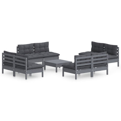 9 Piece Garden Lounge Set with Anthracite Cushions Pinewood Payday Deals