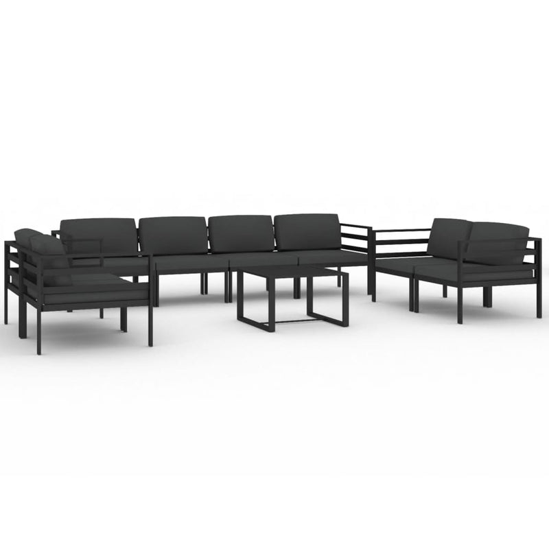 9 Piece Garden Lounge Set with Cushions Aluminium Anthracite Payday Deals